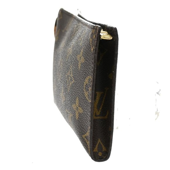 LOUIS VUITTON Logo BUCKET PM Pouch Bag Monogram Leather Brown France - Picture 4 of 14